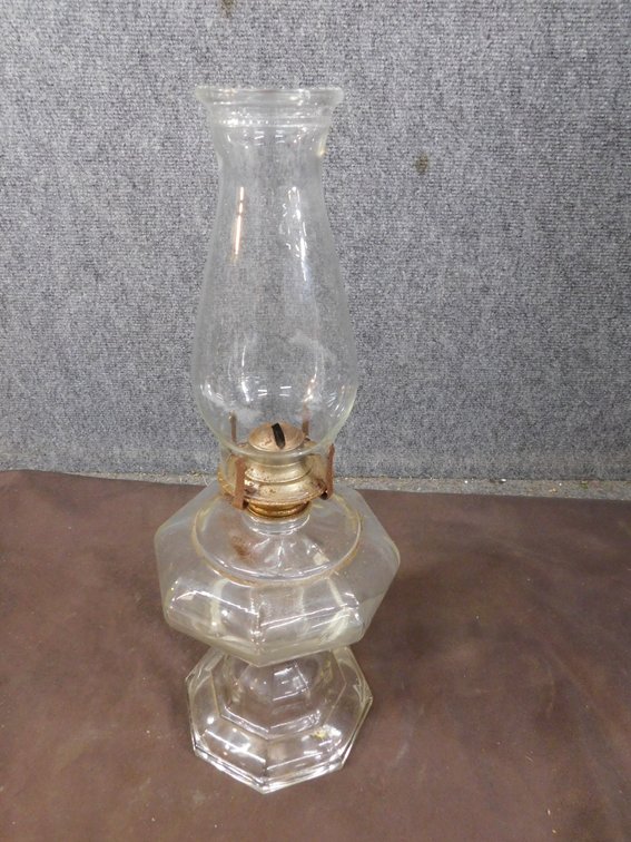 18" T Clear Glass Oil Lamp