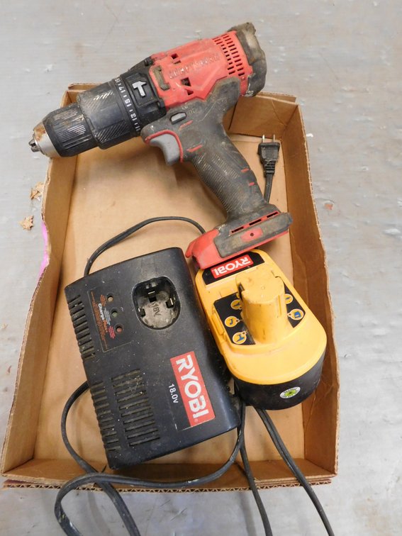 Ryobi Battery, Charger, Craftsman Cordless Drill (Tool Only)
