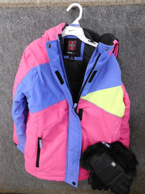 Swiss Tech Girls Jacket and Gloves Size 7-8