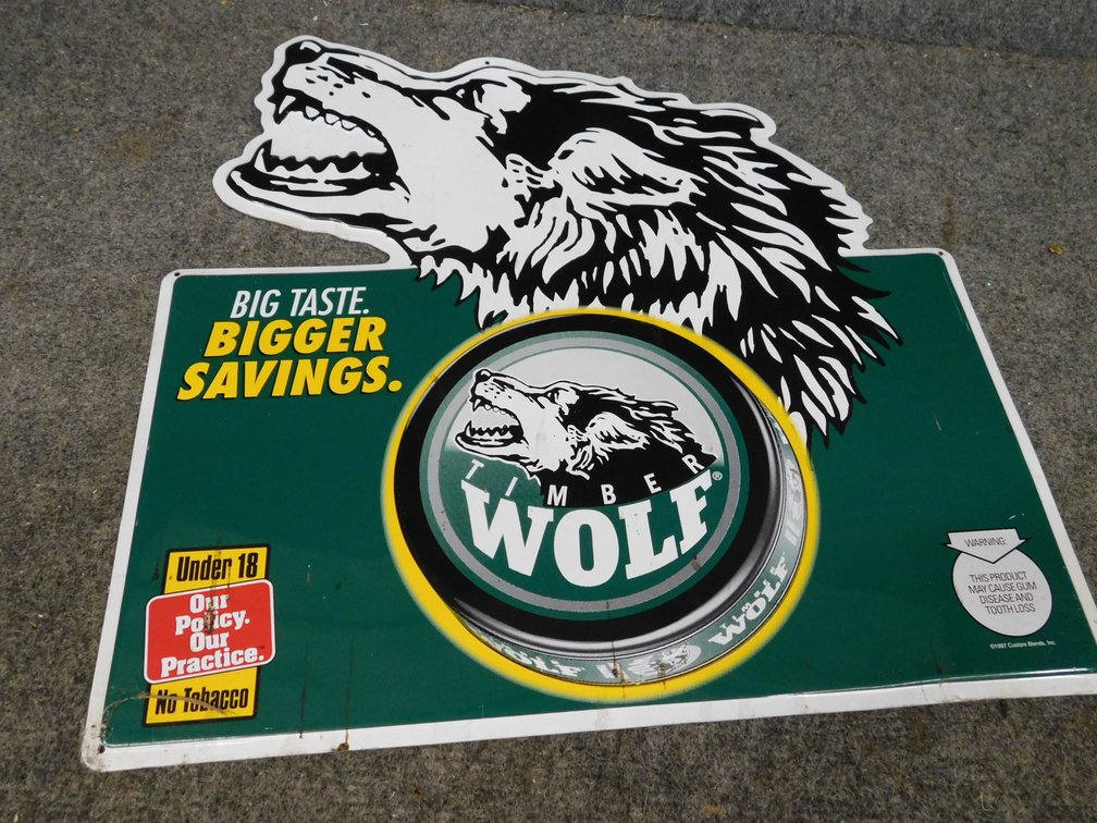 Timber Wolf Metal Sign Adv. 17" W x 17"
