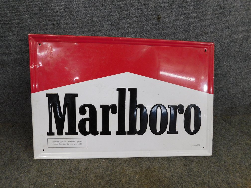 Marlboro Advertising Sign Metal 23 1/2" x 15 1/2"