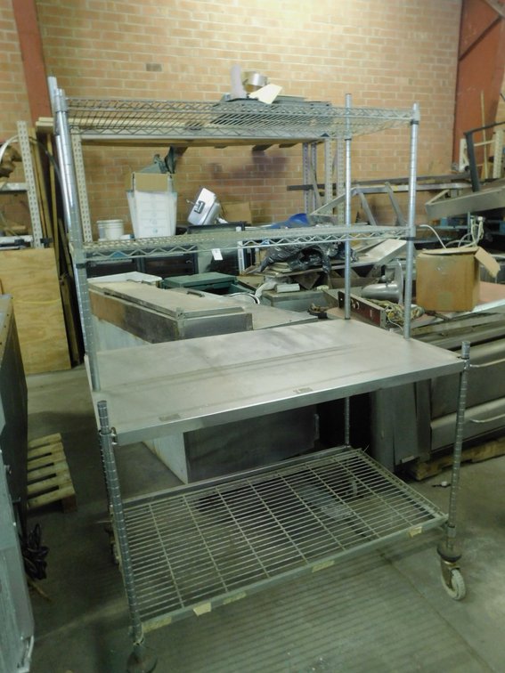 S/S and Wire Storage Unit on Wheels 