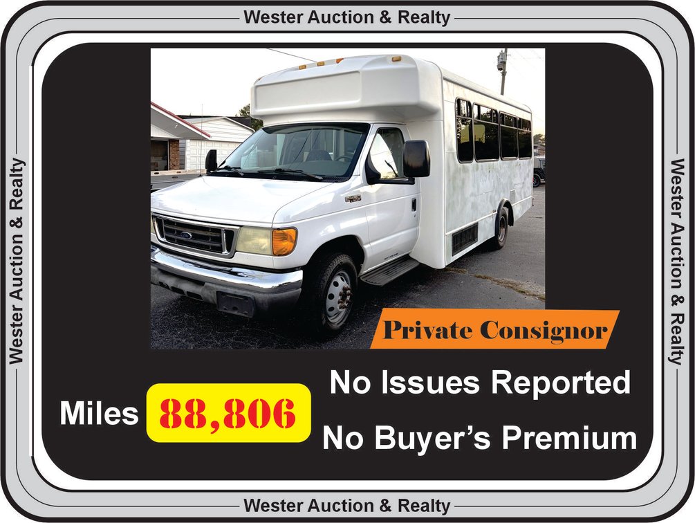 2004 FORD F-450 Shuttle Bus - VIN - 1FDXE45S34HB38846