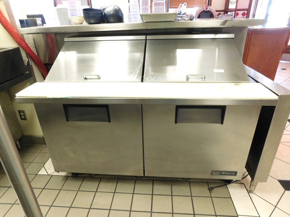 TRUE 60" Mega Top Prep Cooler on Wheels