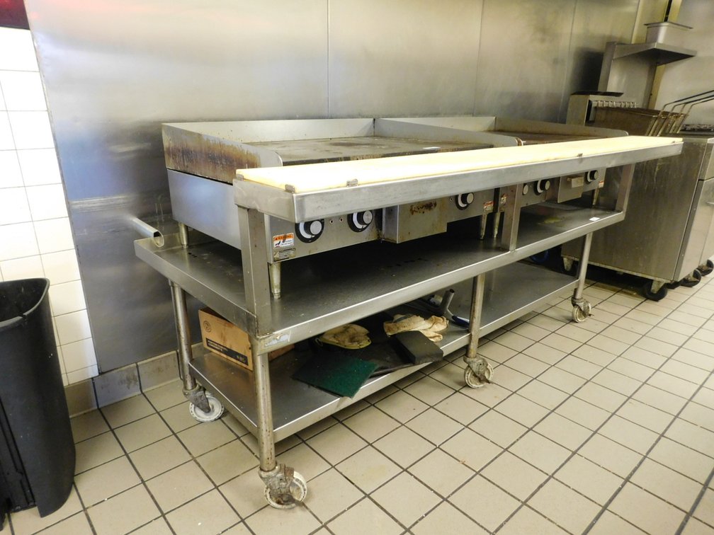 All Stainless Equipment Table w/Raised Cook Rail
