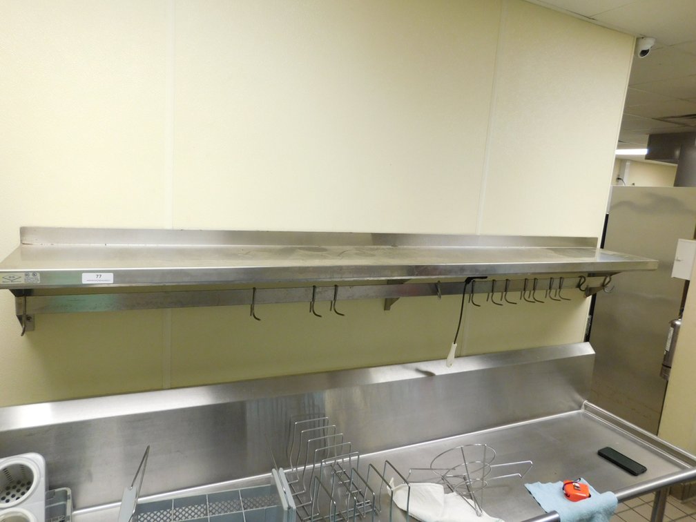 S/S Wall Shelf with Pot Rack   12x94