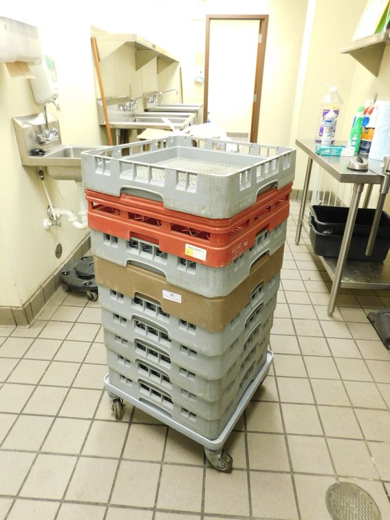 (9) Assorted Dish Racks with dolly