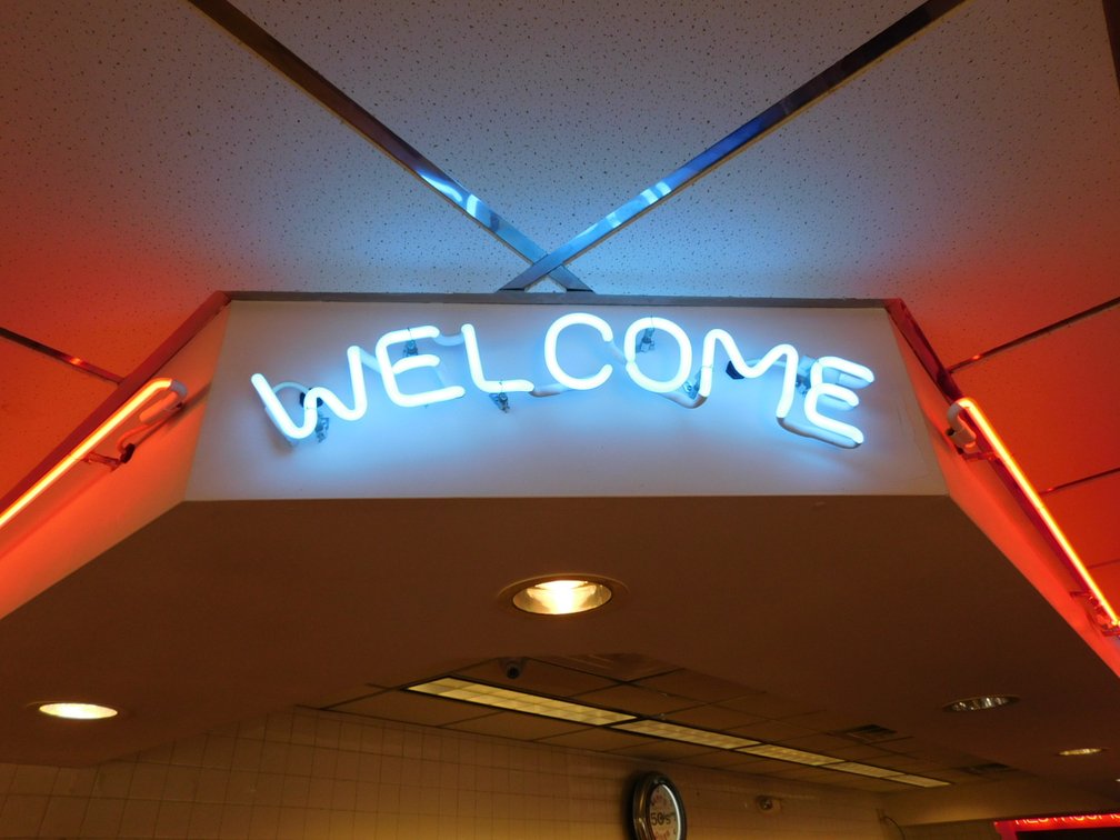Neon WELCOME Sign