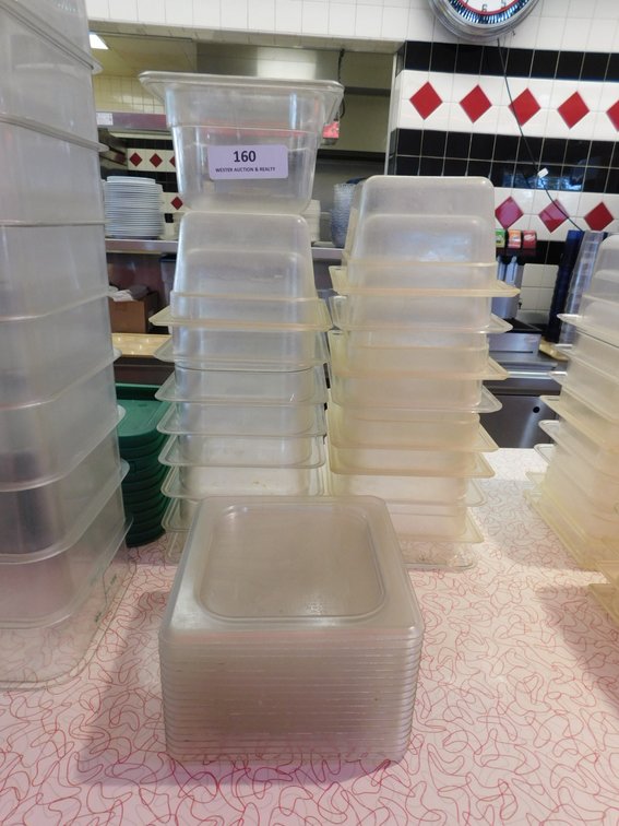 (17) 1/6 Food Containers 4" Deep with Lids