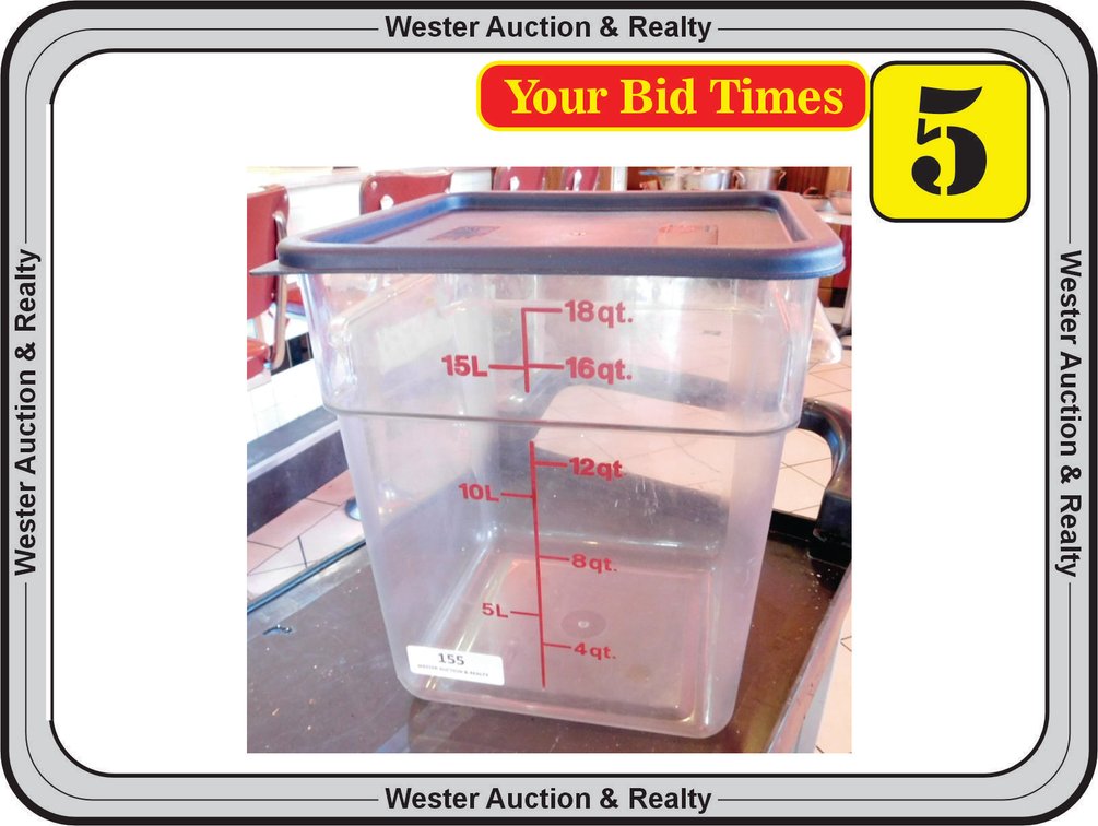 CAMBRO 18 qt Food Storage Container with Lid