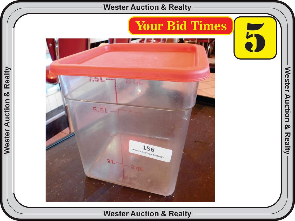 CAMBRO 8 qt Food Storage Container with Lid