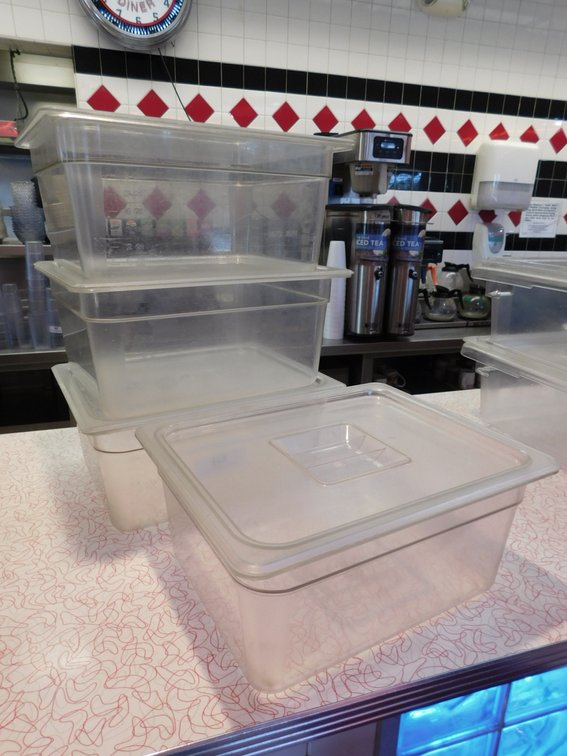 (4) Half Size Food Storage Containers with Lids
