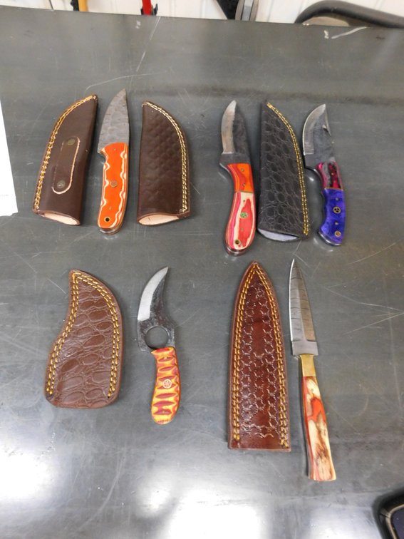 (5) Assorted Knives with Cases