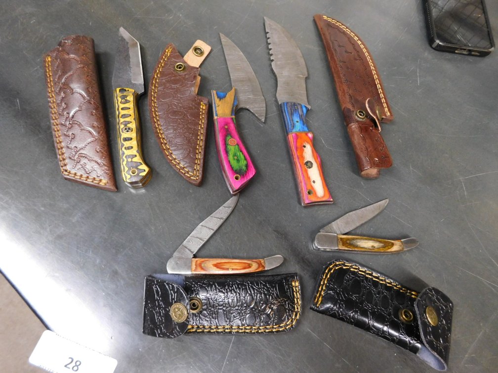 (5) Assorted Knives with Cases