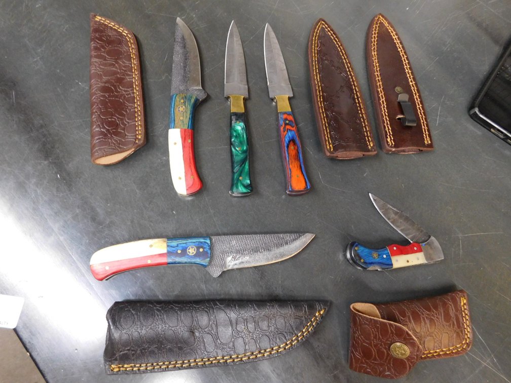 (5) Assorted Knives with Cases