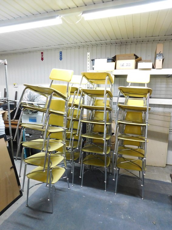 (25) Metal Framed Yellow Chairs