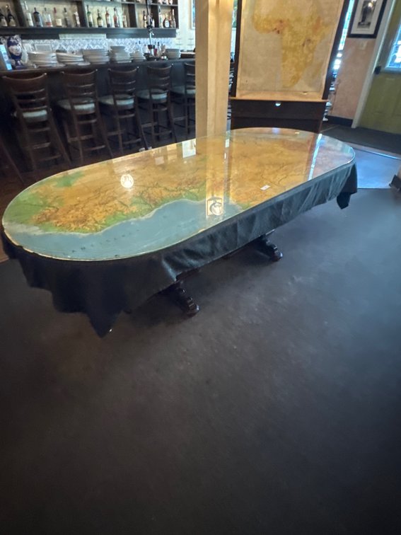 Wooden Dining Table w/Glass top, 42x92