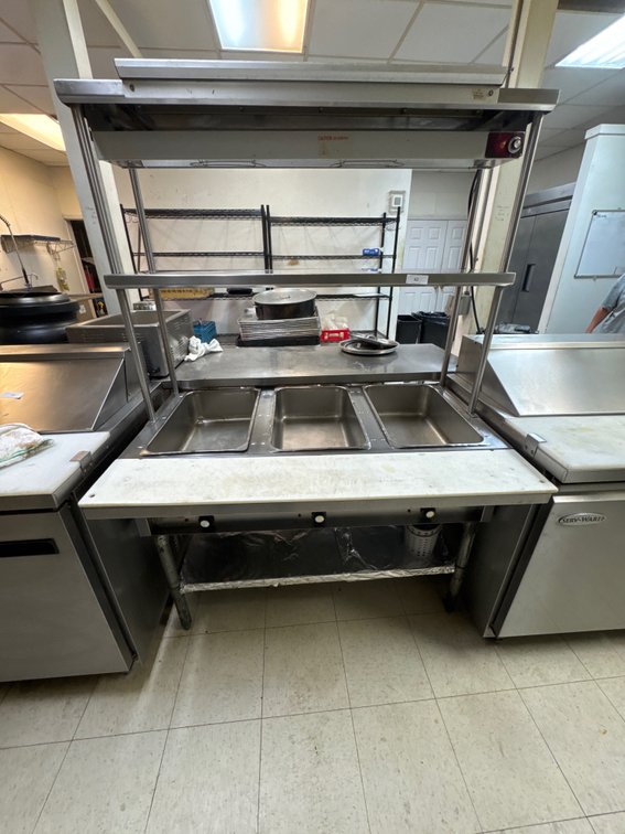 Steam Table w/over Shelf, 48 inch (working)