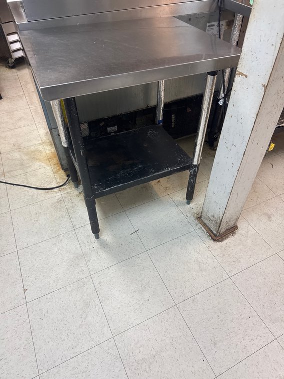 Prep Table with SS Top and Galvanized Base, 24x30