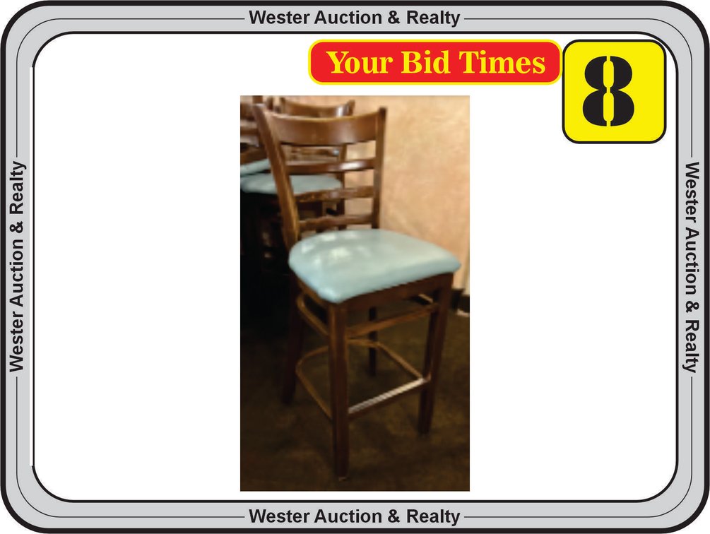 Bar Height Wooden Bar Stools blue cushion