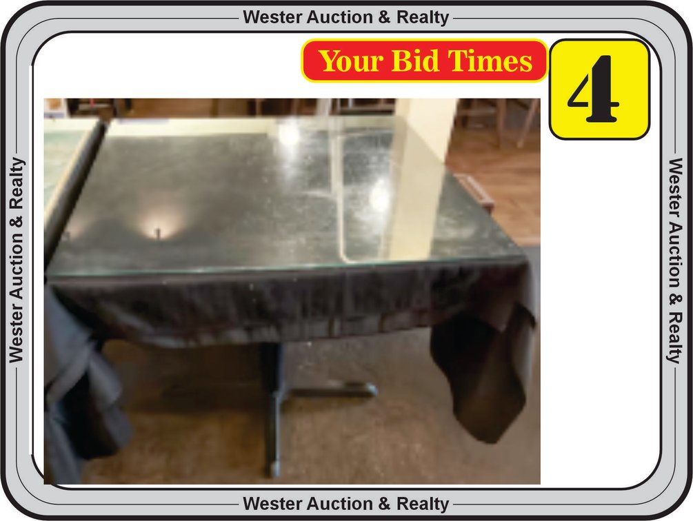 Dining Table w/Glass Top, 36x36