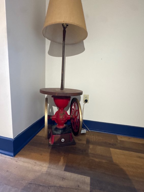 Antique Coffee Grinder Made Into a Light Fixture