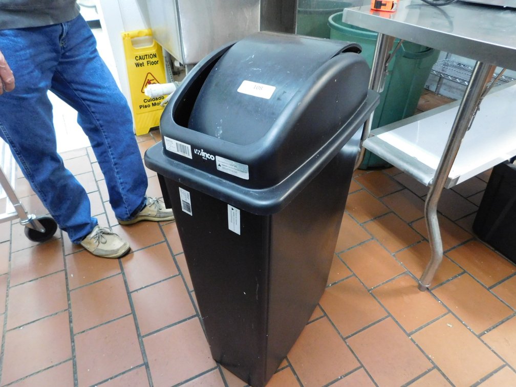 Slim Line Trash Can with Lid