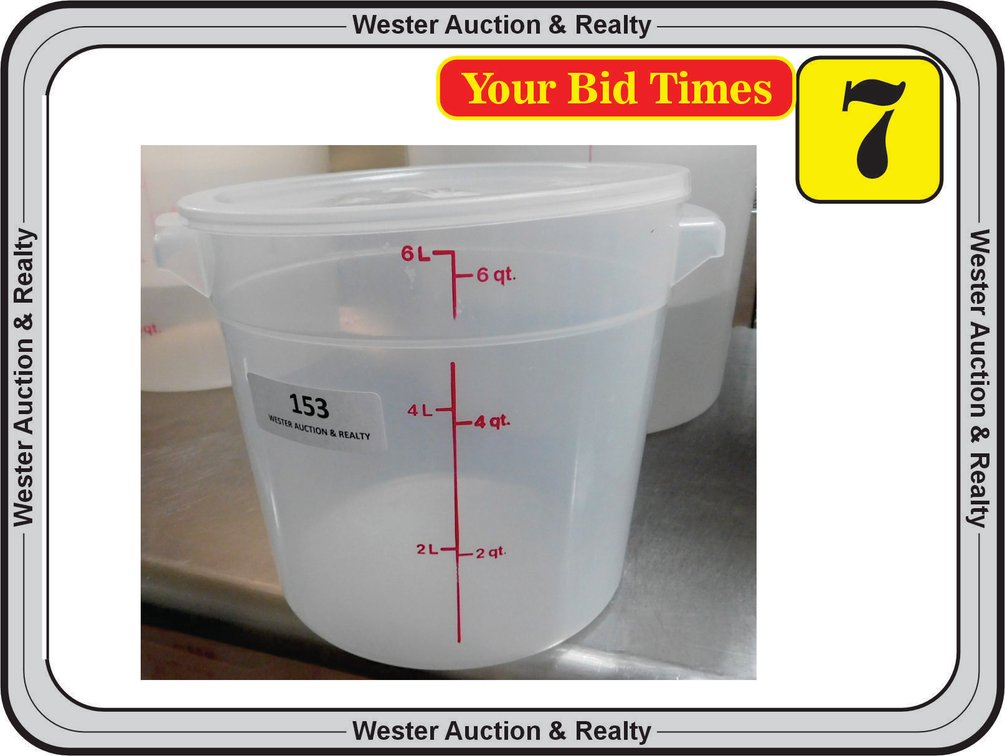 CAMBRO 6 Qt Food Storage Container with Lid