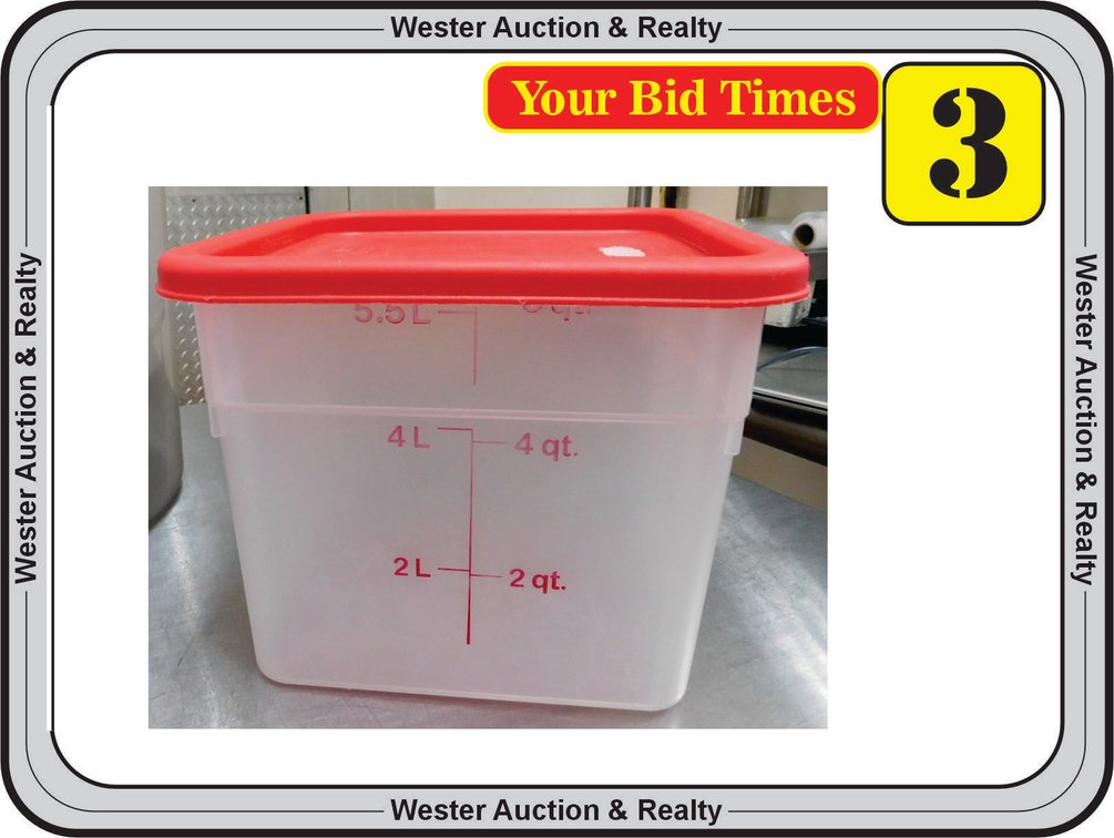 CAMBRO 6 Qt Food Storage Container with Lid