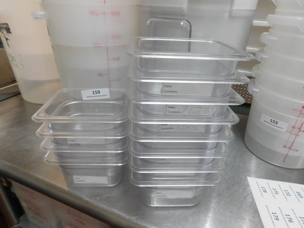 (12) Clear 1/6 Food Pans-4" Deep