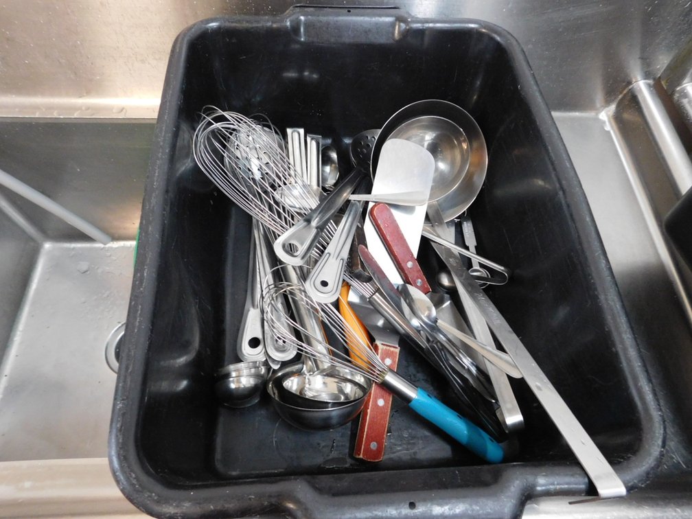 Tub of Assorted Utensils