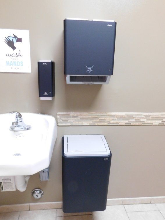 Dispensers in Restroom