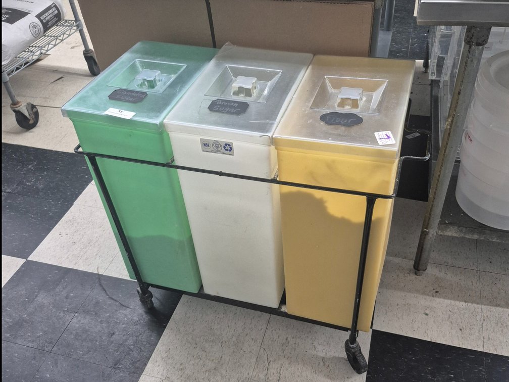 3 Compartment Ingrediant Bin on Wheels