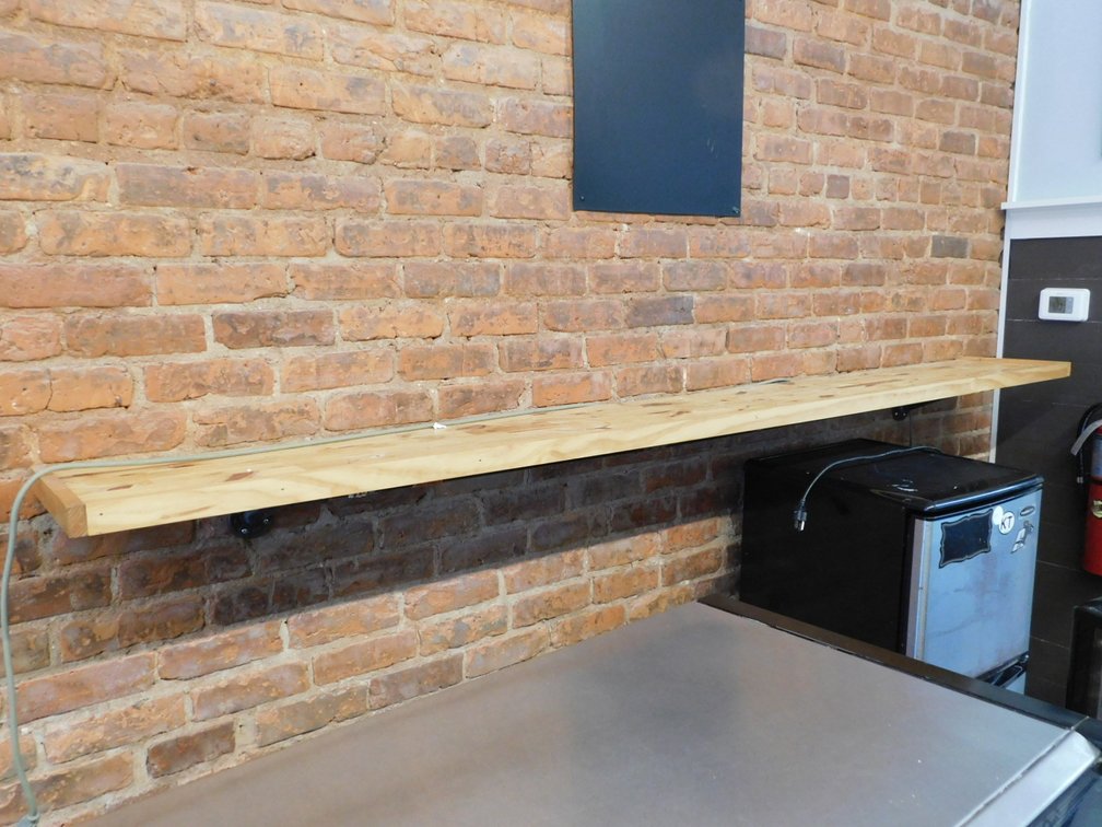 Wooden Wall Shelf with Metal Hardware 