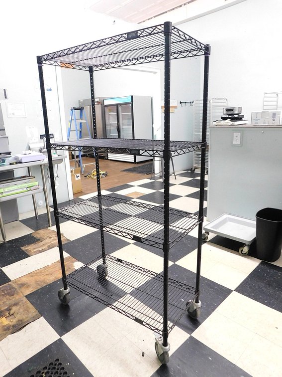 Black Epoxy Wire Shelving Unit