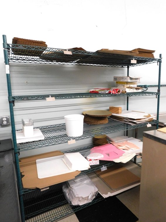 Green Epoxy Wire Shelving Unit 