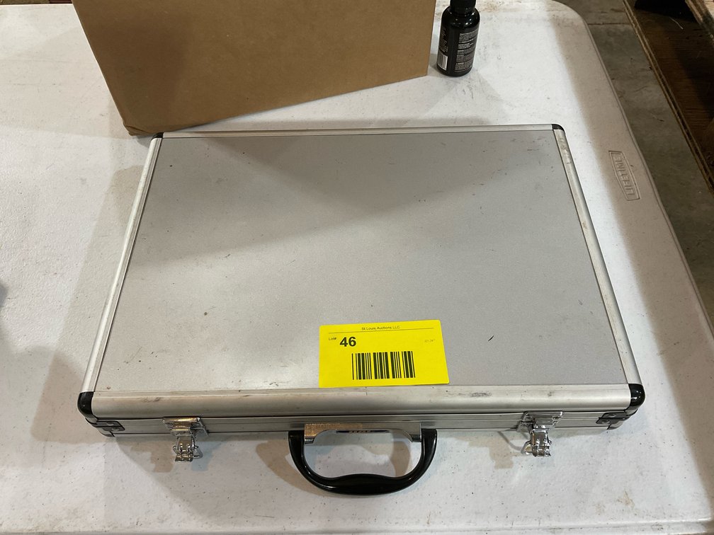 Gun cleaning kit in aluminum case