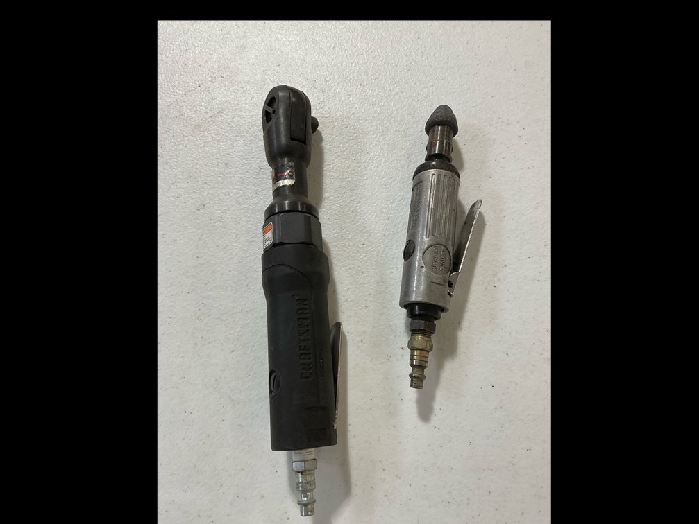 Pneumatic Craftsman ratchet, dry grinder