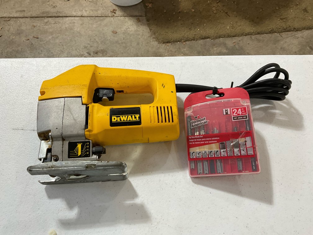 DeWalt jigsaw with blades