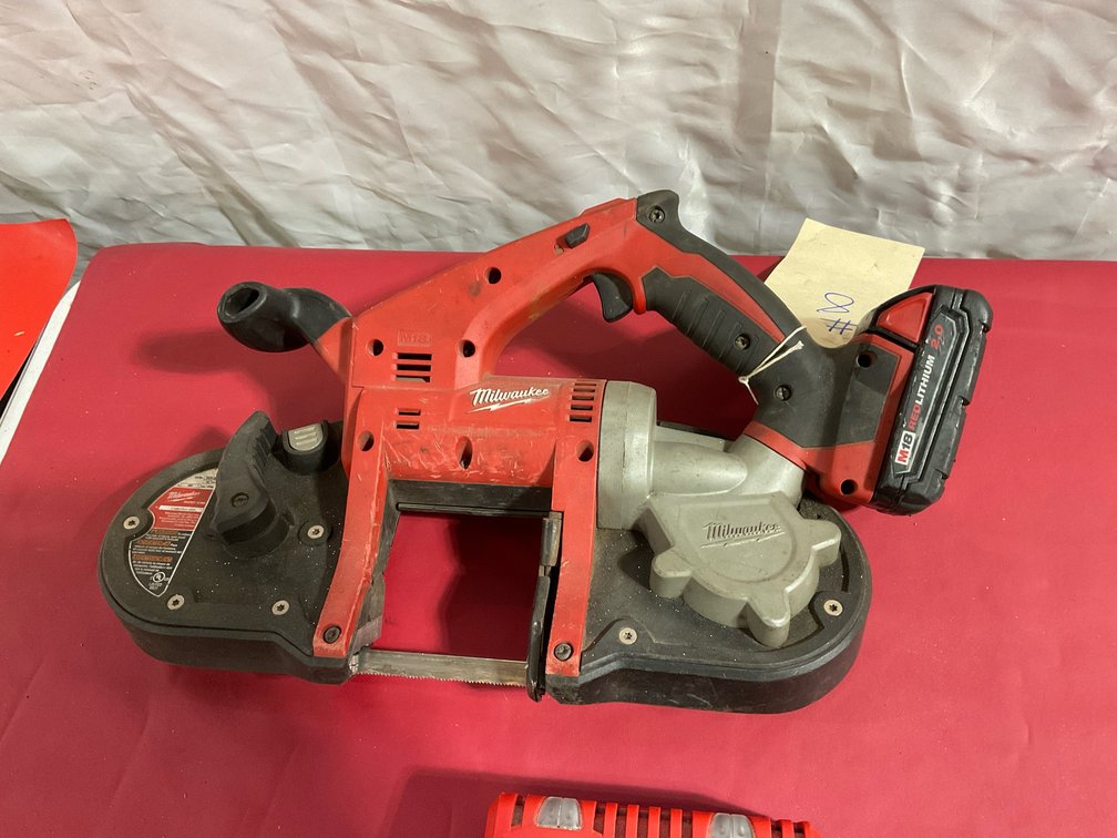 Milwaukee M18 portable bandsaw with charger