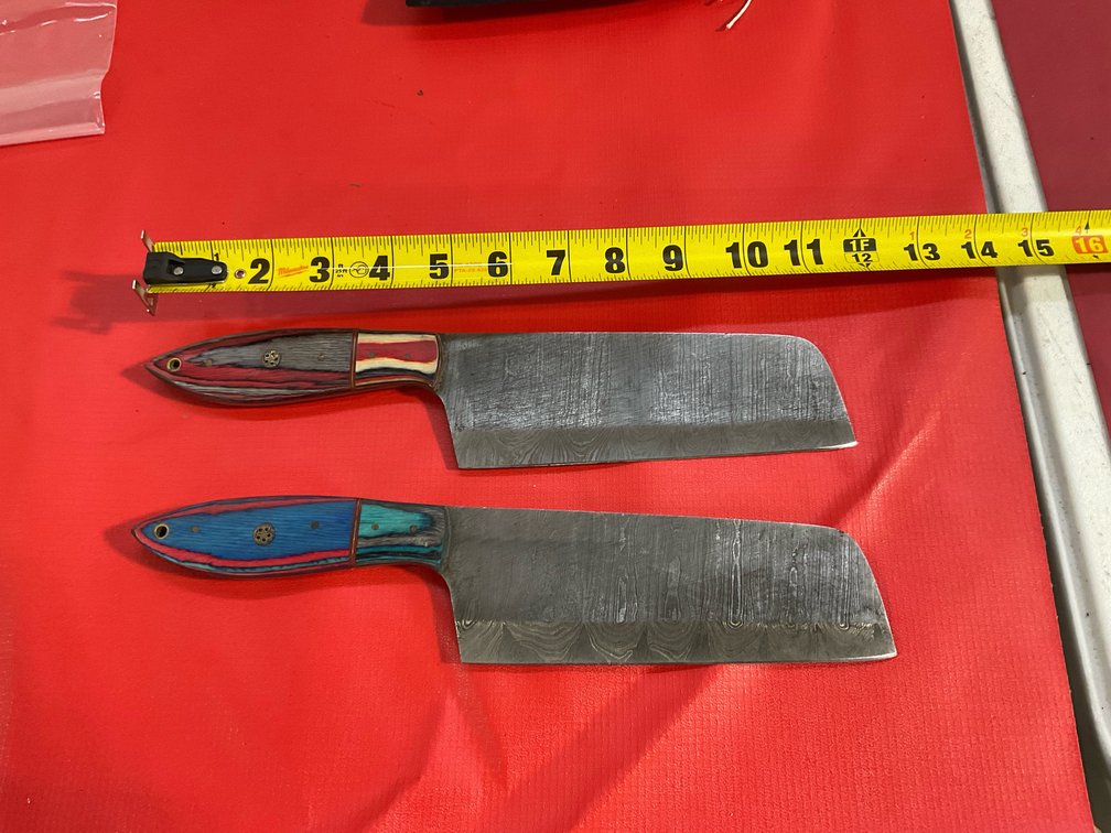 Handmade Damascus meat cleavers
