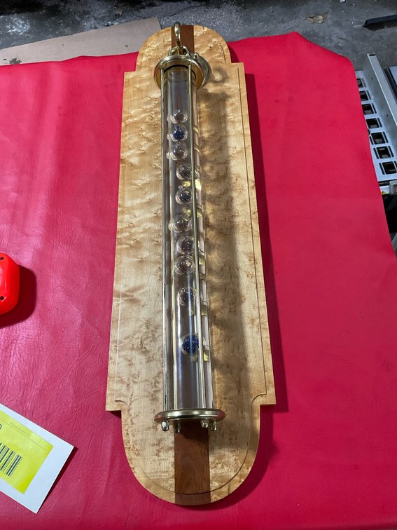 Beautiful birds eye maple water ball thermometer by