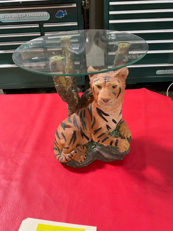 Tiger glass top table