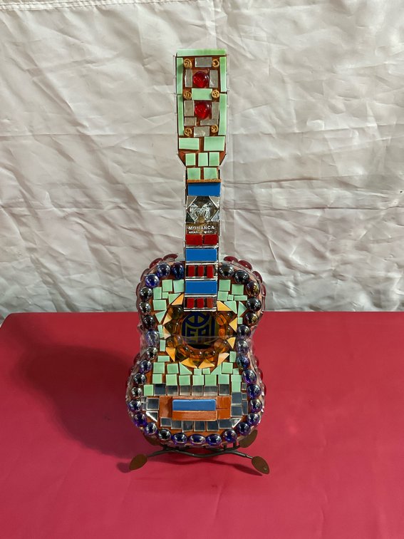 Gemstone tile guitar