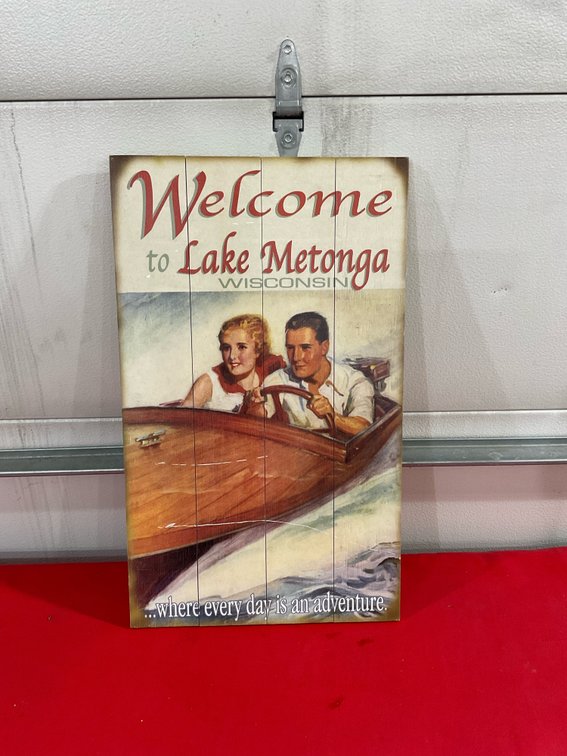 Welcome to Lake Metonga vintage sign