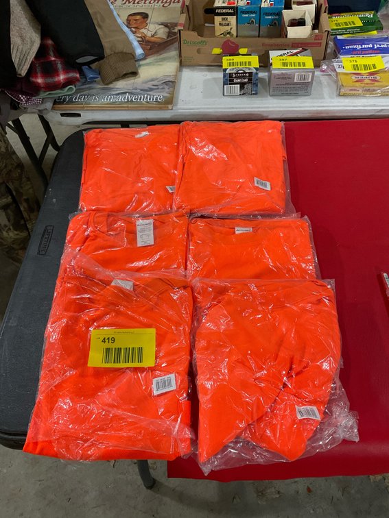 6 orange fluorescent T-shirts
