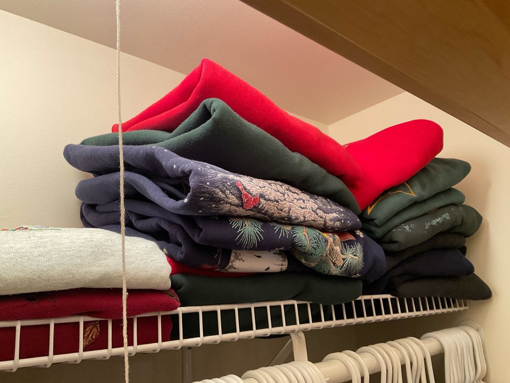 All sweatshirts on top shelf - women's