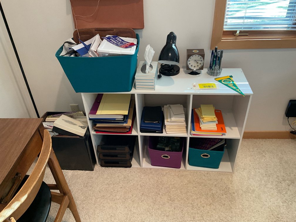 Organizer filled with office supplies