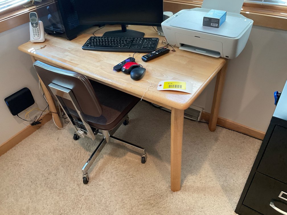 Maple table with chair