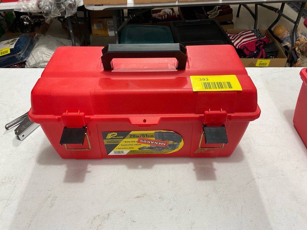 Toolbox filled with trash bags